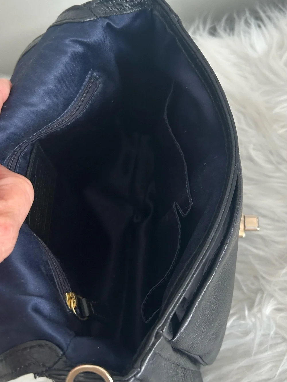 Coach Legacy Navy Leather Turnlock Satchel Crossbody Top Handle Designer Bag